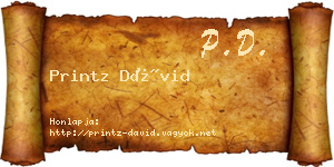 Printz Dávid névjegykártya